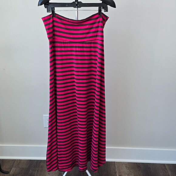 Pink and Gray Stripe Maxi Skirt, Size: XL - Picture 1 of 8